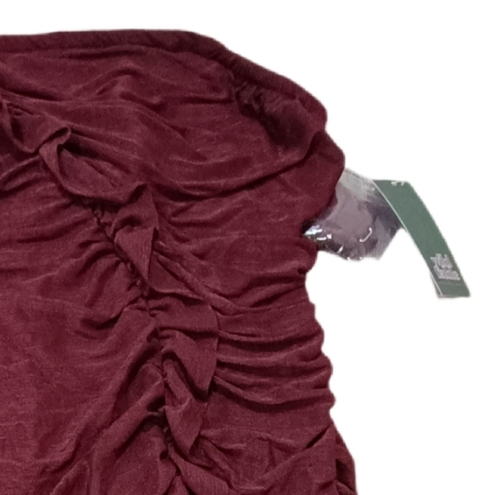 Wild Fable Burgundy Ruched Dress - Picture 3 of 4